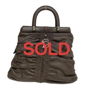 DIOR/ChristianDior - Dark Brown Leather Tote Bag 449-063025